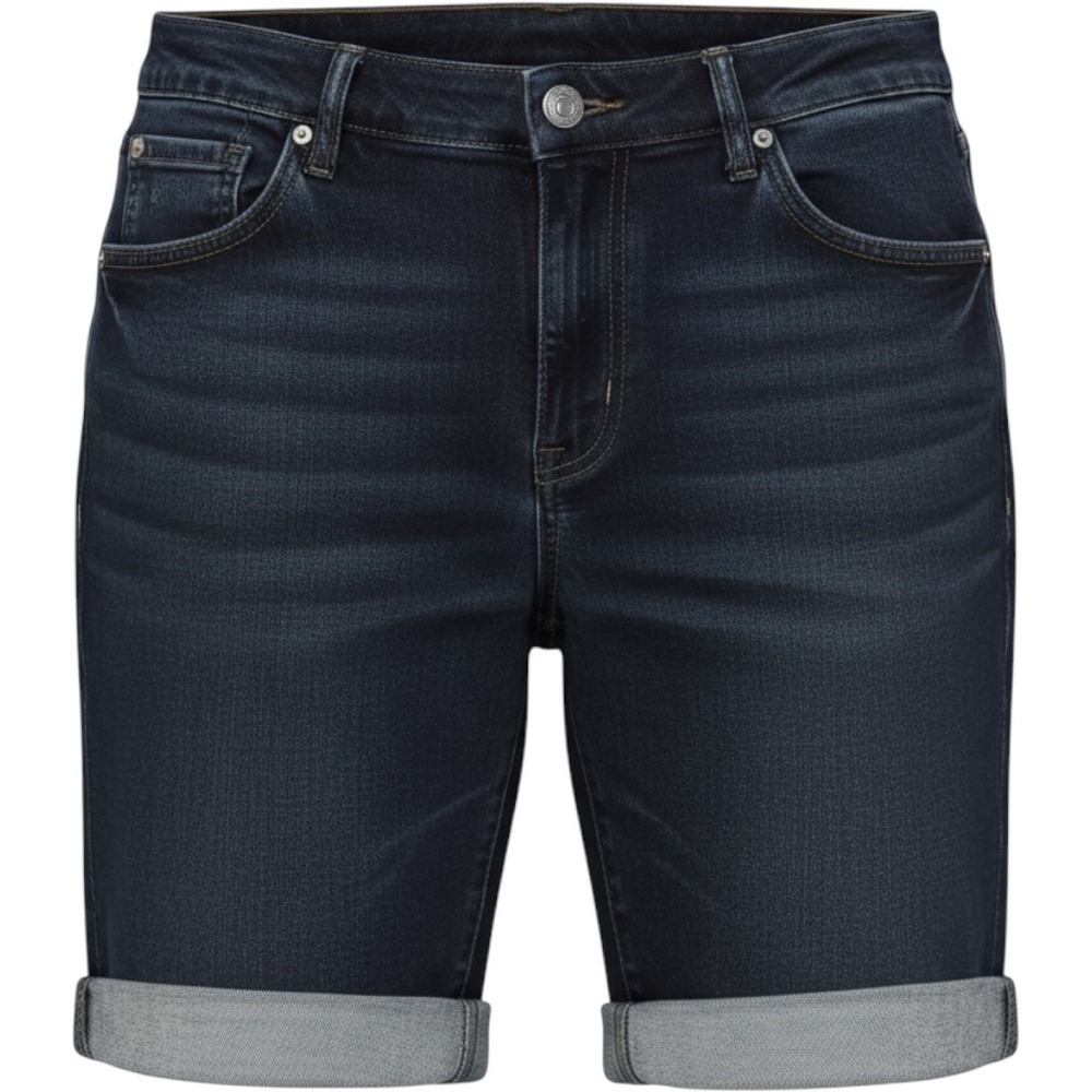 Denim & Co Bermuda Shorts Womens 20W Dark Indigo Blue Cuffed Stretch Used
